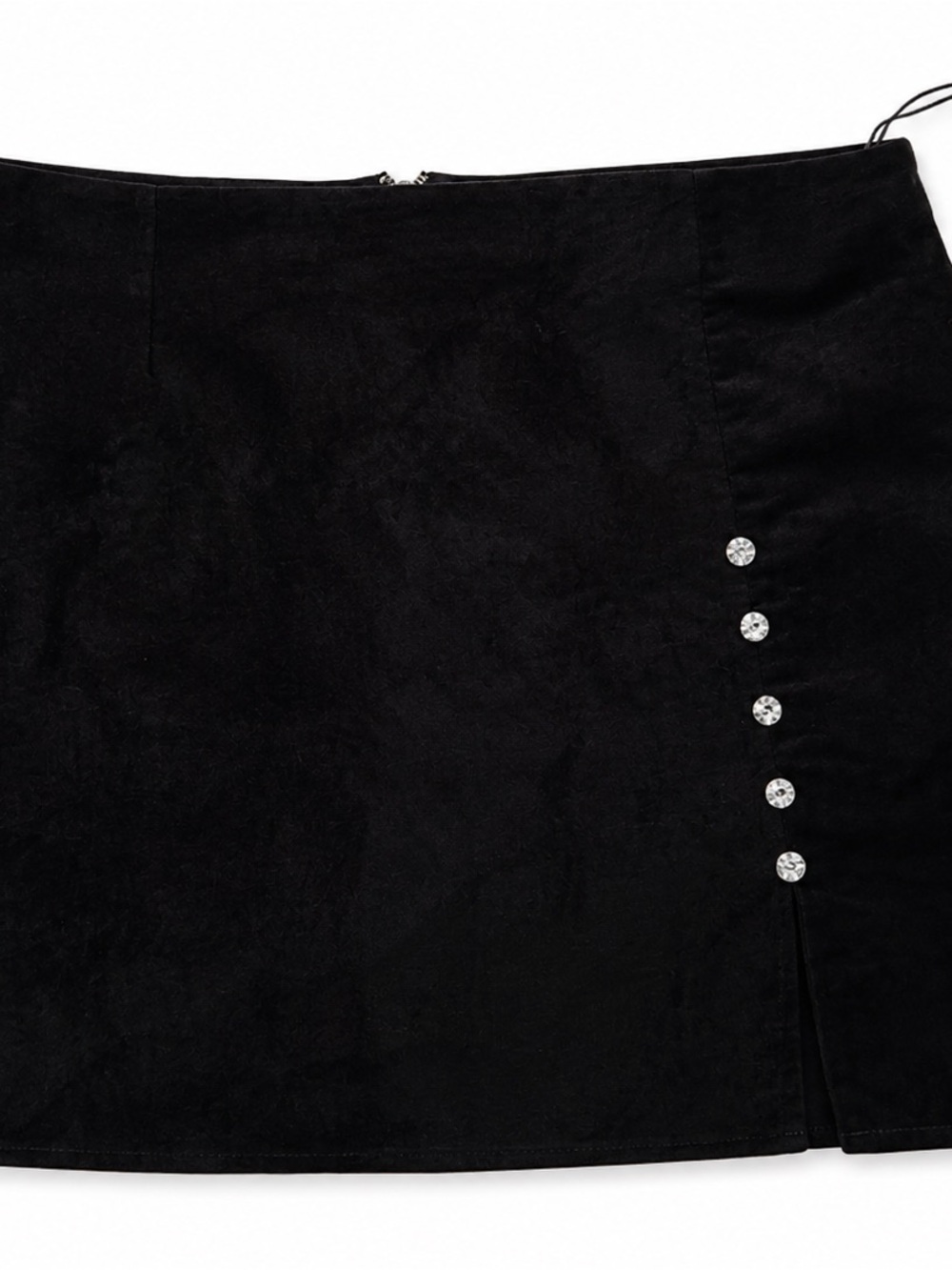NWT Nasty Gal Black Faux Suede Mini Skirt Size 14